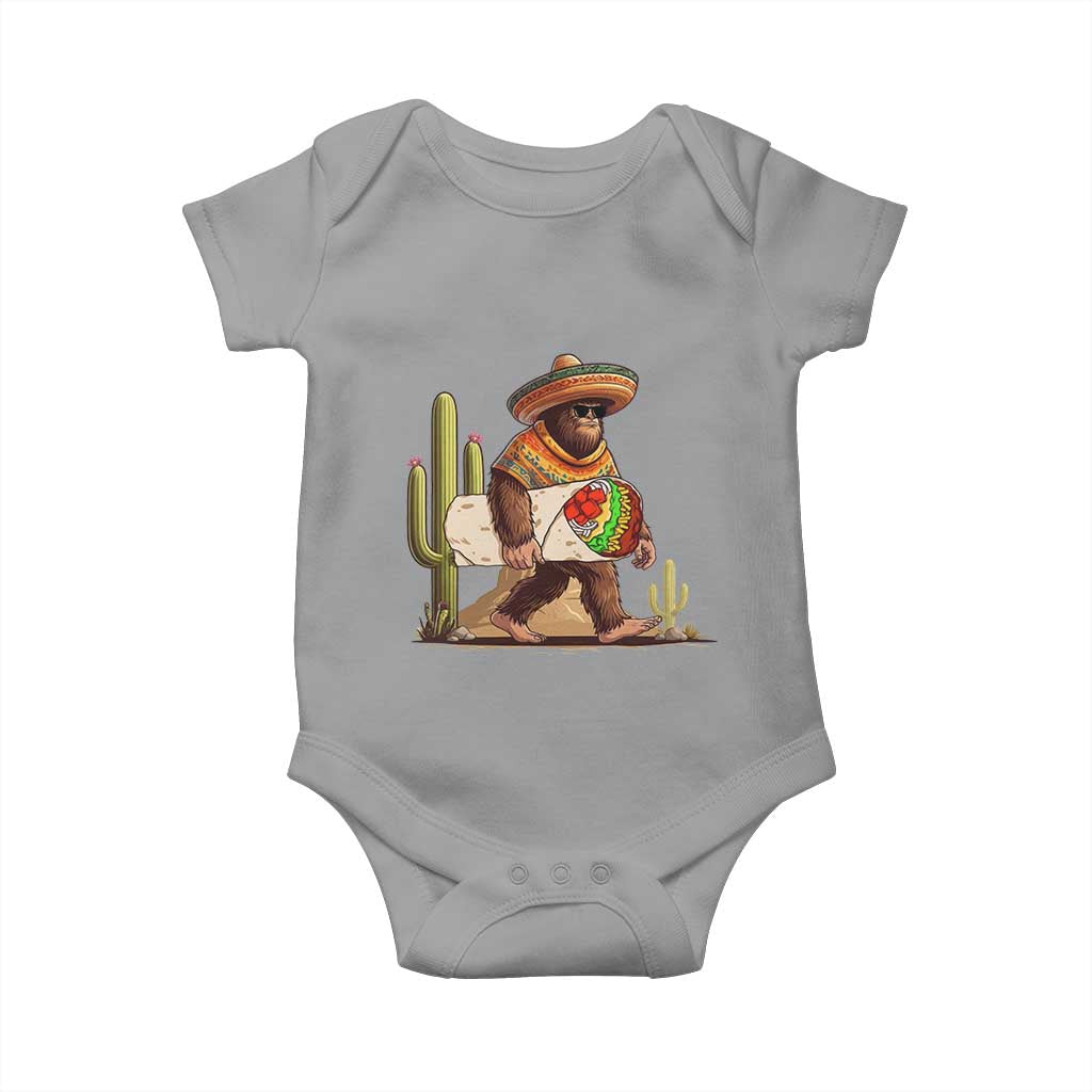 Funny Cinco De Mayo Bigfoot Burrito Lover Gift Baby Onesie TS12 Sport Gray Print Your Wear