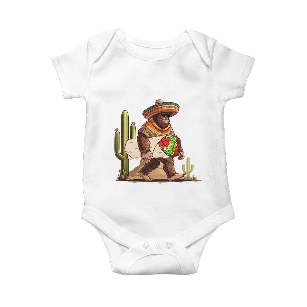Funny Cinco De Mayo Bigfoot Burrito Lover Gift Baby Onesie TS12 White Print Your Wear