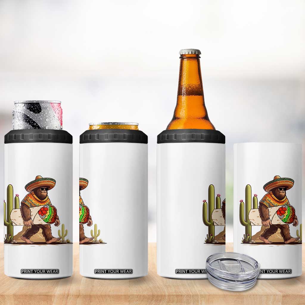 Funny Cinco De Mayo Bigfoot Burrito Lover Gift 4 in 1 Can Cooler Tumbler TS12 Print Your Wear