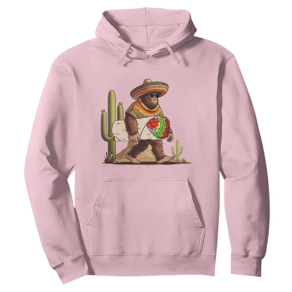 Funny Cinco De Mayo Bigfoot Burrito Lover Gift Hoodie TS12 Light Pink Print Your Wear