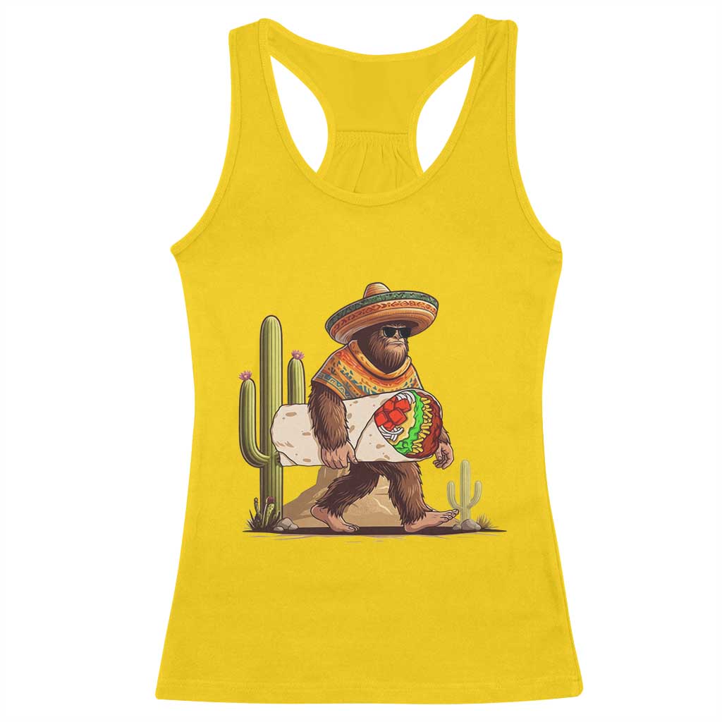 Funny Cinco De Mayo Bigfoot Burrito Lover Gift Racerback Tank Top TS12 Daisy Print Your Wear