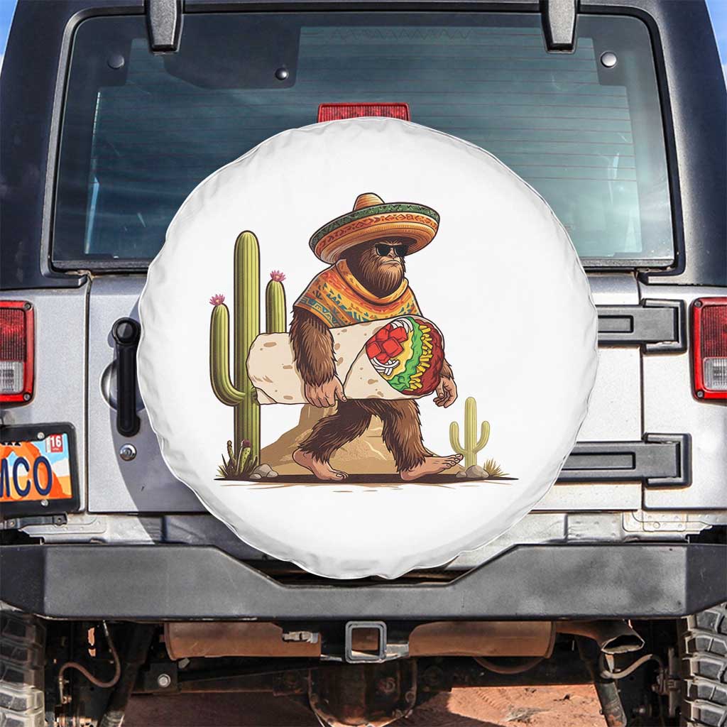Funny Cinco De Mayo Bigfoot Burrito Lover Gift Spare Tire Cover TS12 No hole Black Print Your Wear