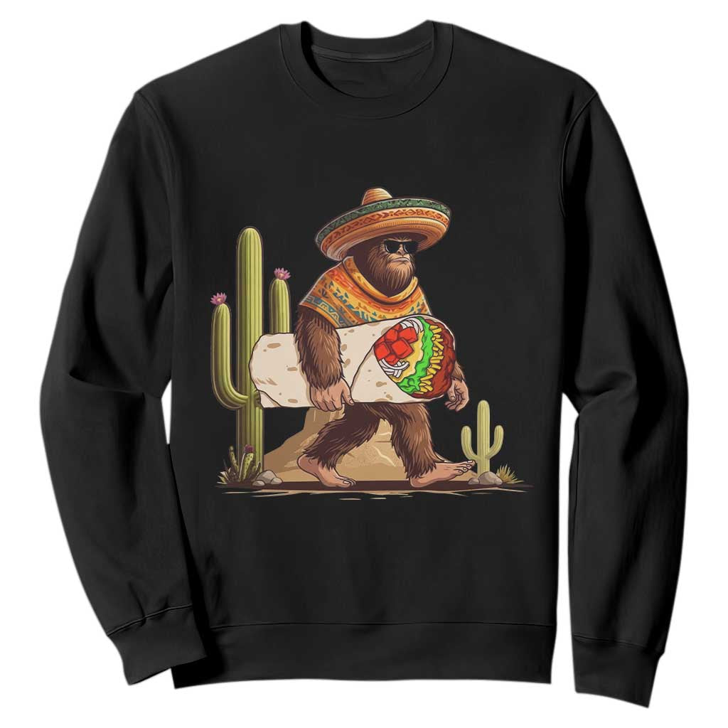 Funny Cinco De Mayo Bigfoot Burrito Lover Gift Sweatshirt TS12 Black Print Your Wear