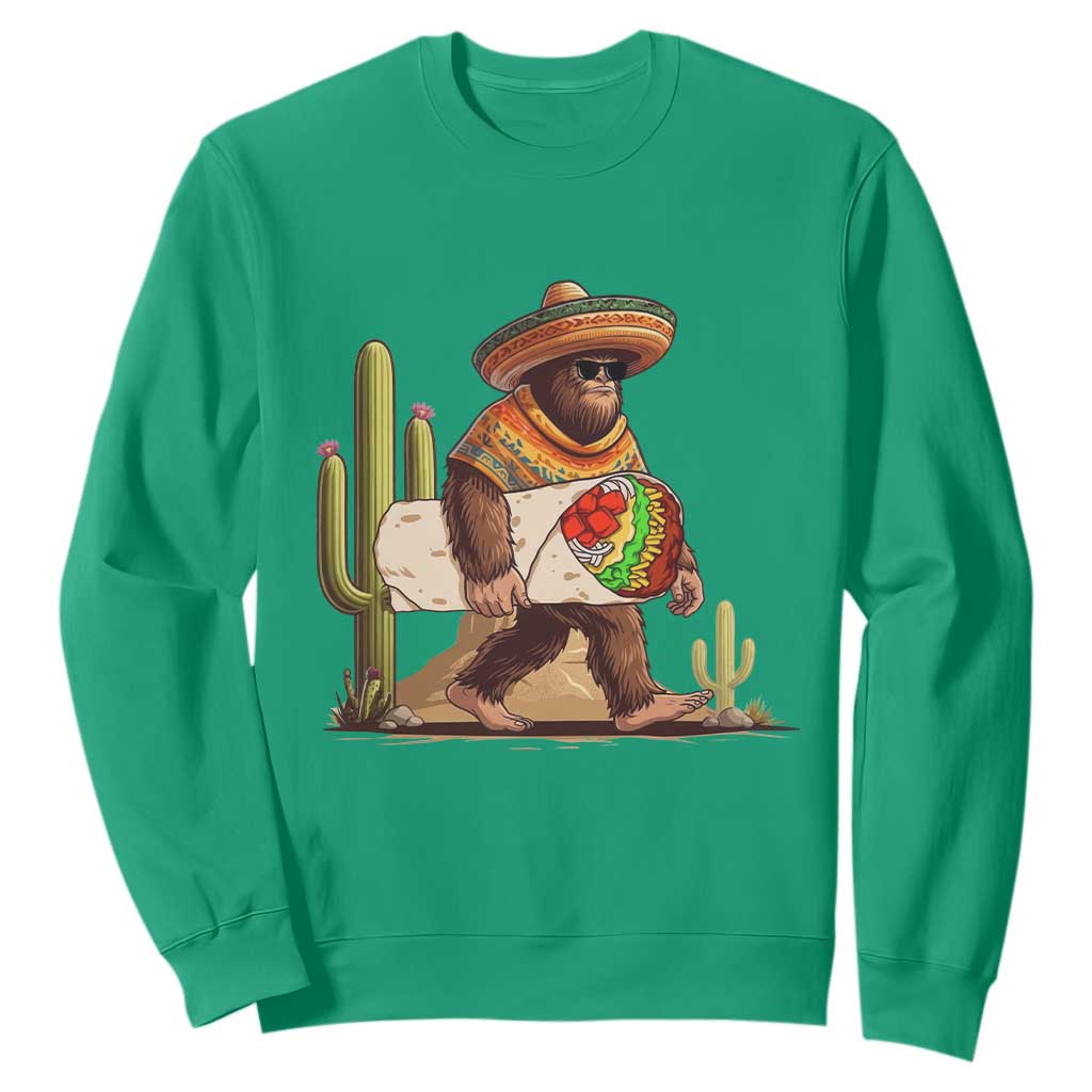 Funny Cinco De Mayo Bigfoot Burrito Lover Gift Sweatshirt TS12 Irish Green Print Your Wear