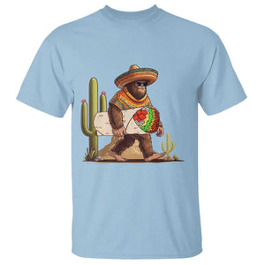 Funny Cinco De Mayo Bigfoot Burrito Lover Gift T Shirt TS12 Light Blue Print Your Wear