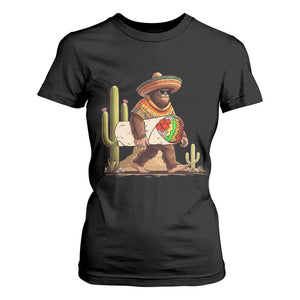 Funny Cinco De Mayo Bigfoot Burrito Lover Gift T Shirt For Women TS12 Black Print Your Wear
