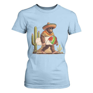 Funny Cinco De Mayo Bigfoot Burrito Lover Gift T Shirt For Women TS12 Light Blue Print Your Wear