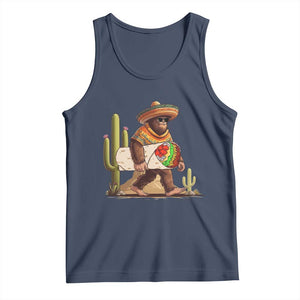 Funny Cinco De Mayo Bigfoot Burrito Lover Gift Tank Top TS12 Navy Print Your Wear