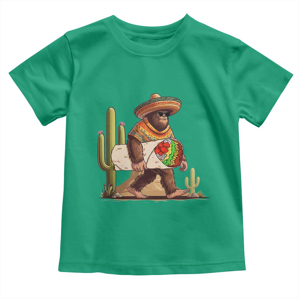 Funny Cinco De Mayo Bigfoot Burrito Lover Gift Toddler T Shirt TS12 Irish Green Print Your Wear