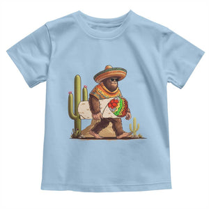 Funny Cinco De Mayo Bigfoot Burrito Lover Gift Toddler T Shirt TS12 Light Blue Print Your Wear