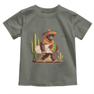 Funny Cinco De Mayo Bigfoot Burrito Lover Gift Toddler T Shirt TS12 Military Green Print Your Wear