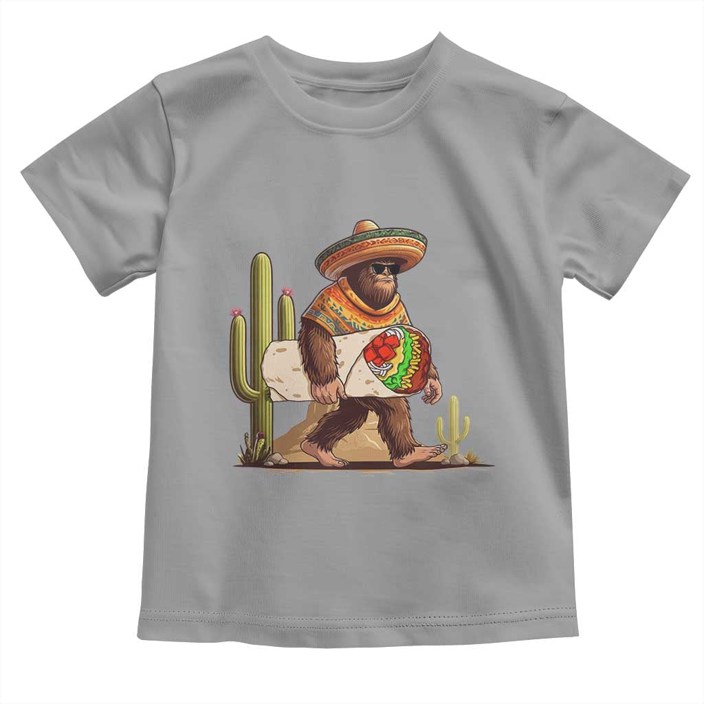 Funny Cinco De Mayo Bigfoot Burrito Lover Gift Toddler T Shirt TS12 Sport Gray Print Your Wear
