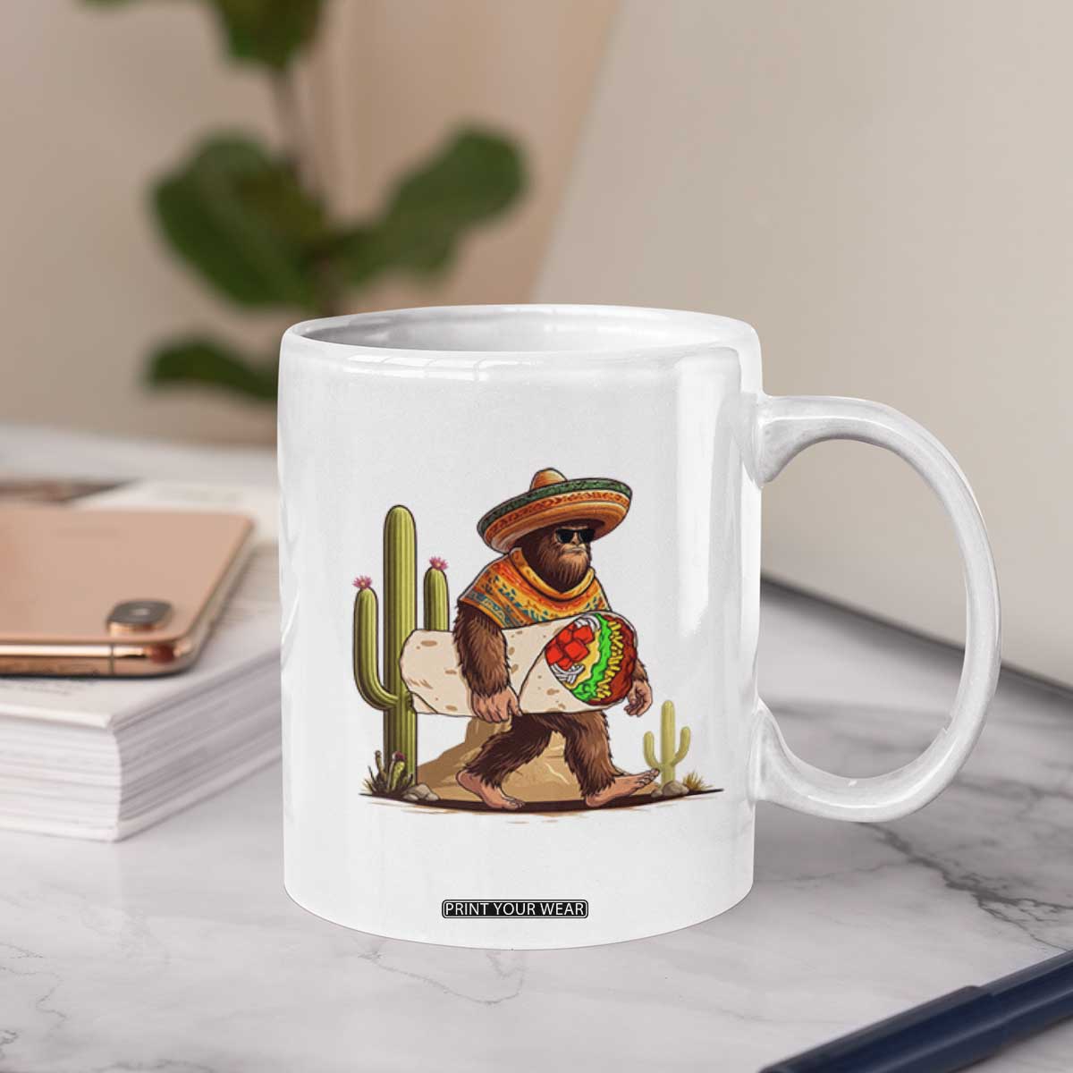 Funny Cinco De Mayo Bigfoot Burrito Lover Gift Coffee Mug TS12 Print Your Wear