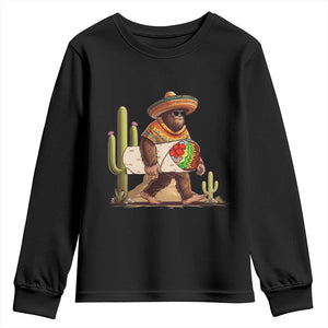 Funny Cinco De Mayo Bigfoot Burrito Lover Gift Youth Sweatshirt TS12 Black Print Your Wear