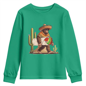 Funny Cinco De Mayo Bigfoot Burrito Lover Gift Youth Sweatshirt TS12 Irish Green Print Your Wear