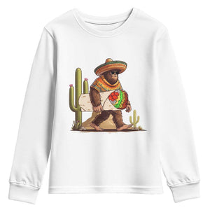 Funny Cinco De Mayo Bigfoot Burrito Lover Gift Youth Sweatshirt TS12 White Print Your Wear