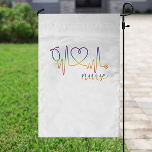 Nurse Heartbeat Rainbow Heart LGBTQ Pride Garden Flag Medical Professional Support TS12 Print Your Wear