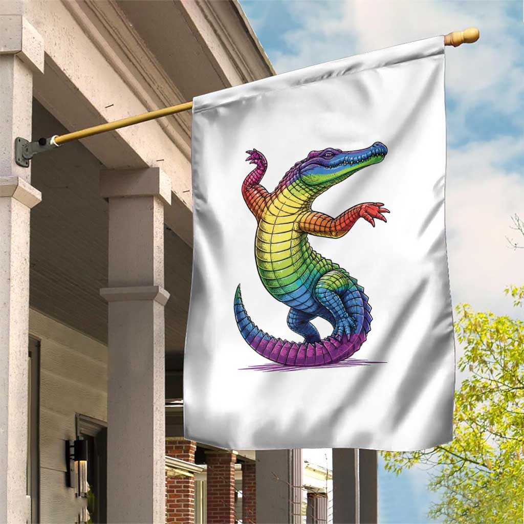Funny Rainbow Gator LGBTQ Pride Support Garden Flag TS12 Print Your Wear