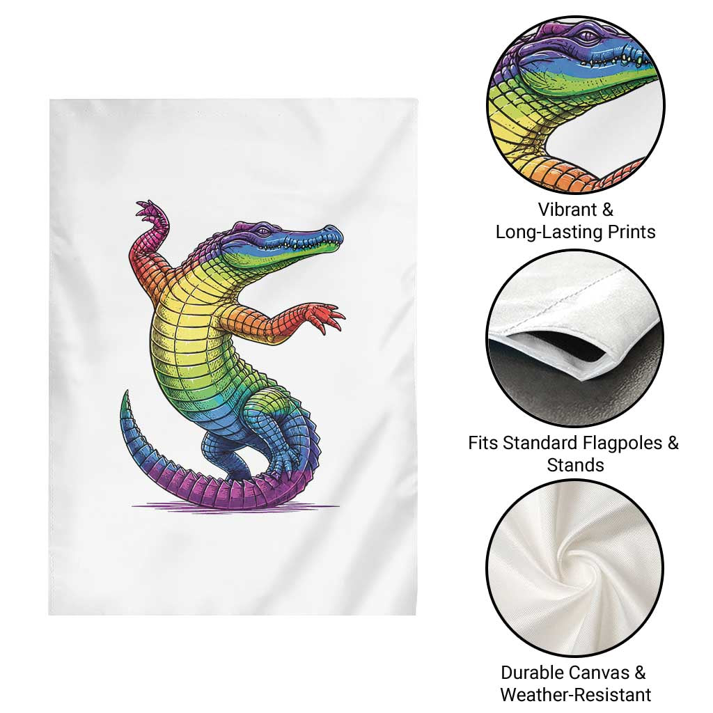 Funny Rainbow Gator LGBTQ Pride Support Garden Flag TS12 Print Your Wear
