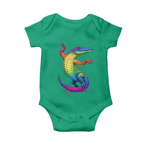 Funny Rainbow Gator LGBTQ Pride Support Baby Onesie TS12 Irish Green Print Your Wear