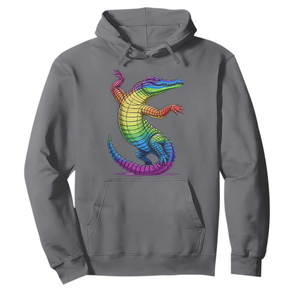 Funny Rainbow Gator LGBTQ Pride Support Hoodie