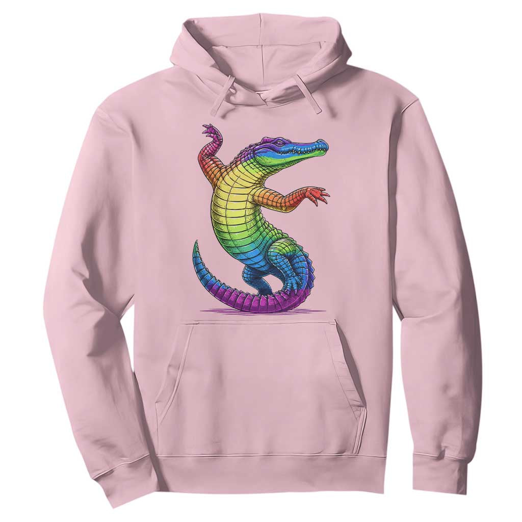 Funny Rainbow Gator LGBTQ Pride Support Hoodie