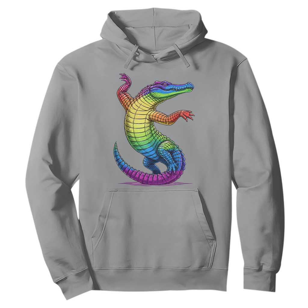 Funny Rainbow Gator LGBTQ Pride Support Hoodie
