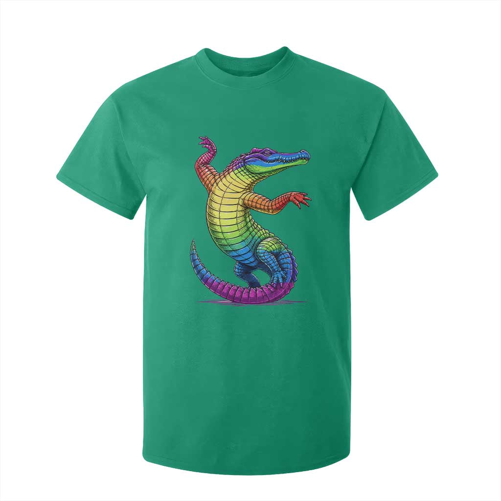 Funny Rainbow Gator LGBTQ Pride Support T Shirt For Kid TS12 Irish Green Print Your Wear
