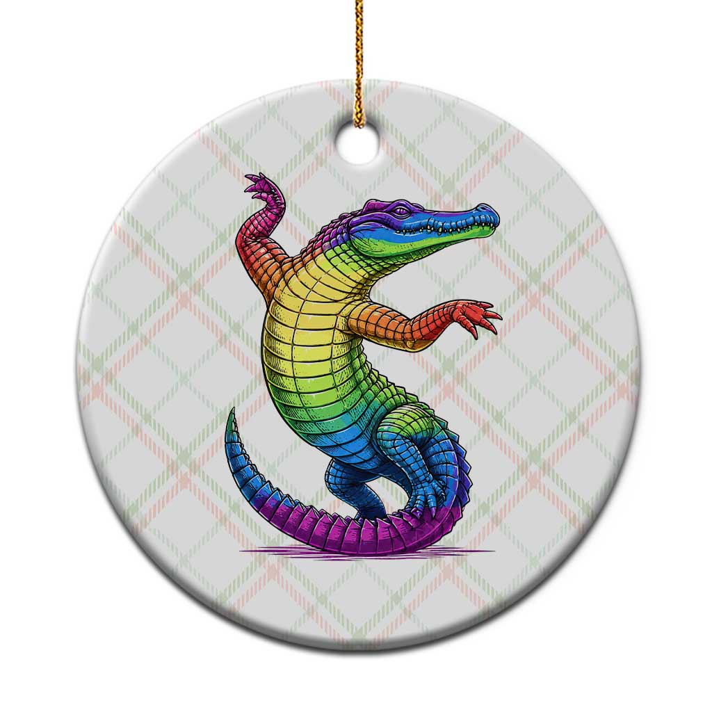 Funny Rainbow Gator LGBTQ Pride Support Ceramic Ornament TS12 1pc Christmas Plaid Print Your Wear