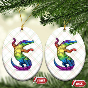 Funny Rainbow Gator LGBTQ Pride Support Ceramic Ornament TS12 Print Your Wear