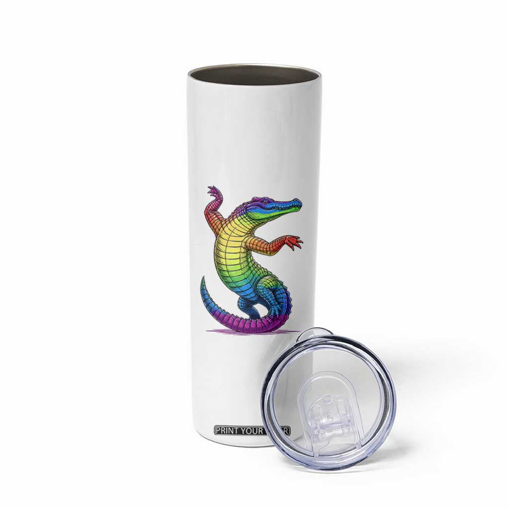 Funny Rainbow Gator LGBTQ Pride Support Skinny Tumbler TS12 Print Your Wear