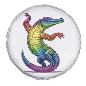 Funny Rainbow Gator LGBTQ Pride Support Spare Tire Cover TS12 Print Your Wear