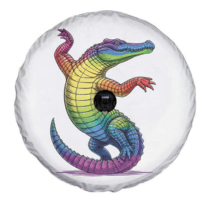 Funny Rainbow Gator LGBTQ Pride Support Spare Tire Cover TS12 Print Your Wear
