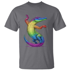 Funny Rainbow Gator LGBTQ Pride Support T Shirt TS12 Charcoal Print Your Wear