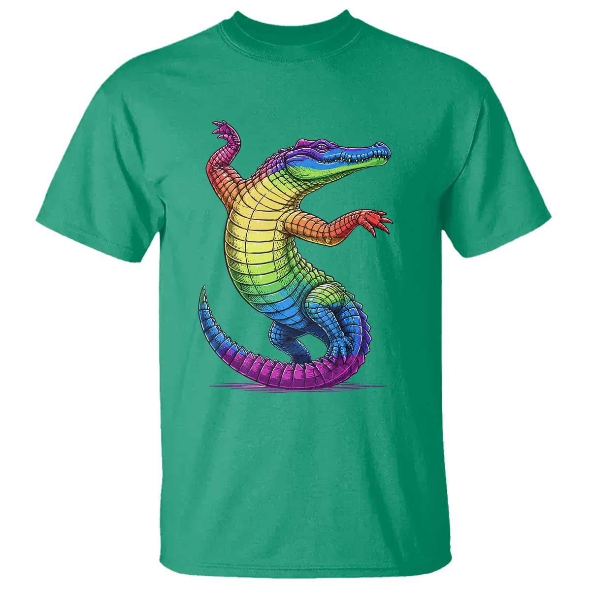 Funny Rainbow Gator LGBTQ Pride Support T Shirt TS12 Irish Green Print Your Wear
