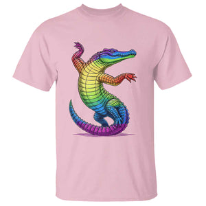 Funny Rainbow Gator LGBTQ Pride Support T Shirt TS12 Light Pink Print Your Wear