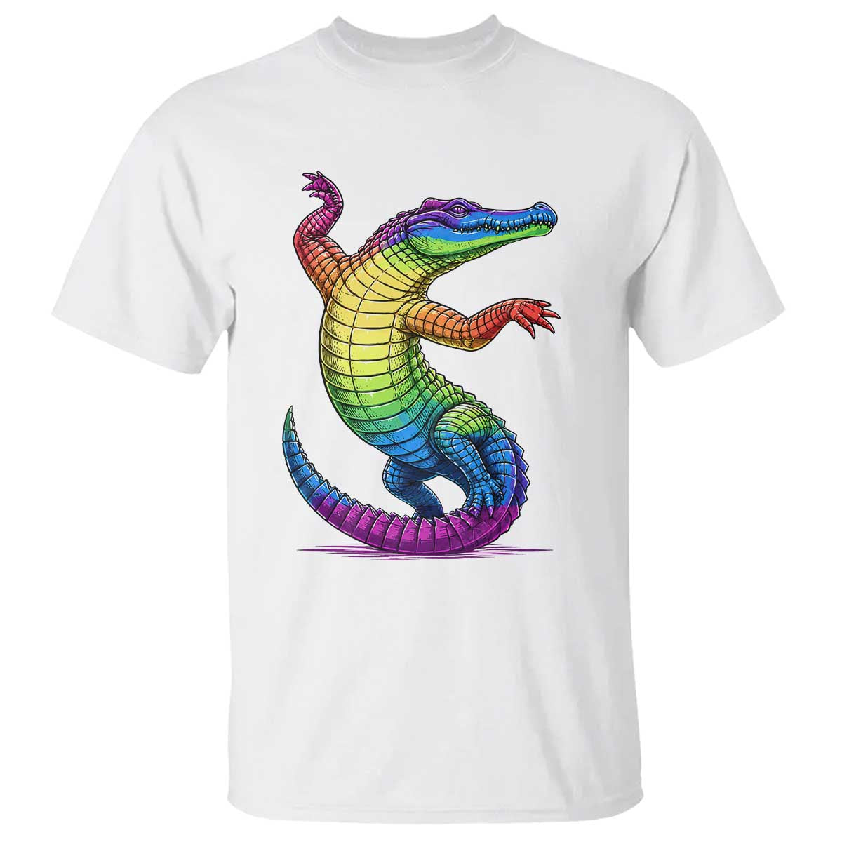 Funny Rainbow Gator LGBTQ Pride Support T Shirt TS12 White Print Your Wear