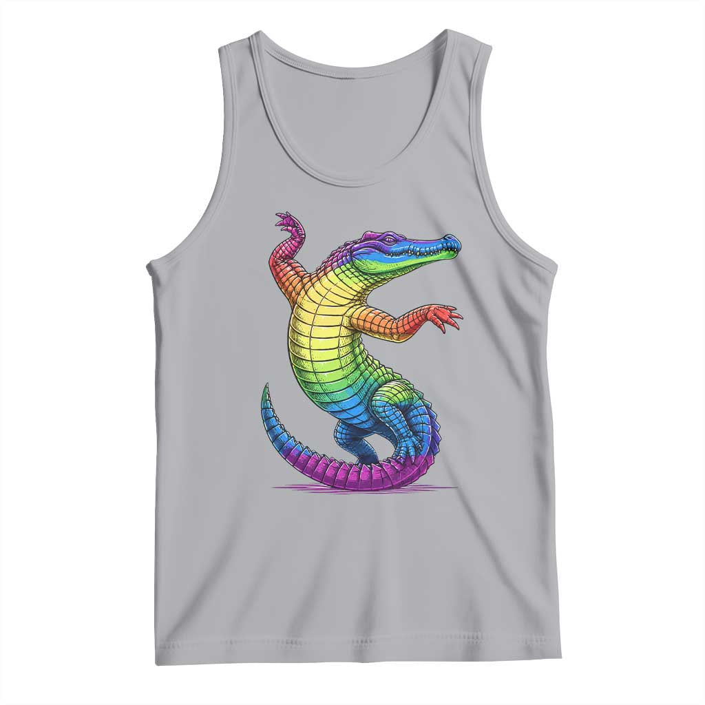Funny Rainbow Gator LGBTQ Pride Support Tank Top
