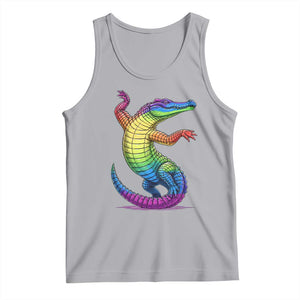Funny Rainbow Gator LGBTQ Pride Support Tank Top