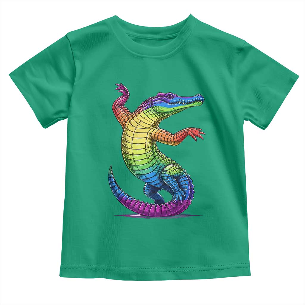 Funny Rainbow Gator LGBTQ Pride Support Toddler T Shirt TS12 Irish Green Print Your Wear