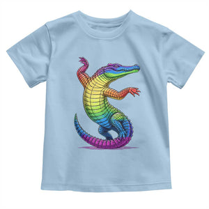Funny Rainbow Gator LGBTQ Pride Support Toddler T Shirt TS12 Light Blue Print Your Wear