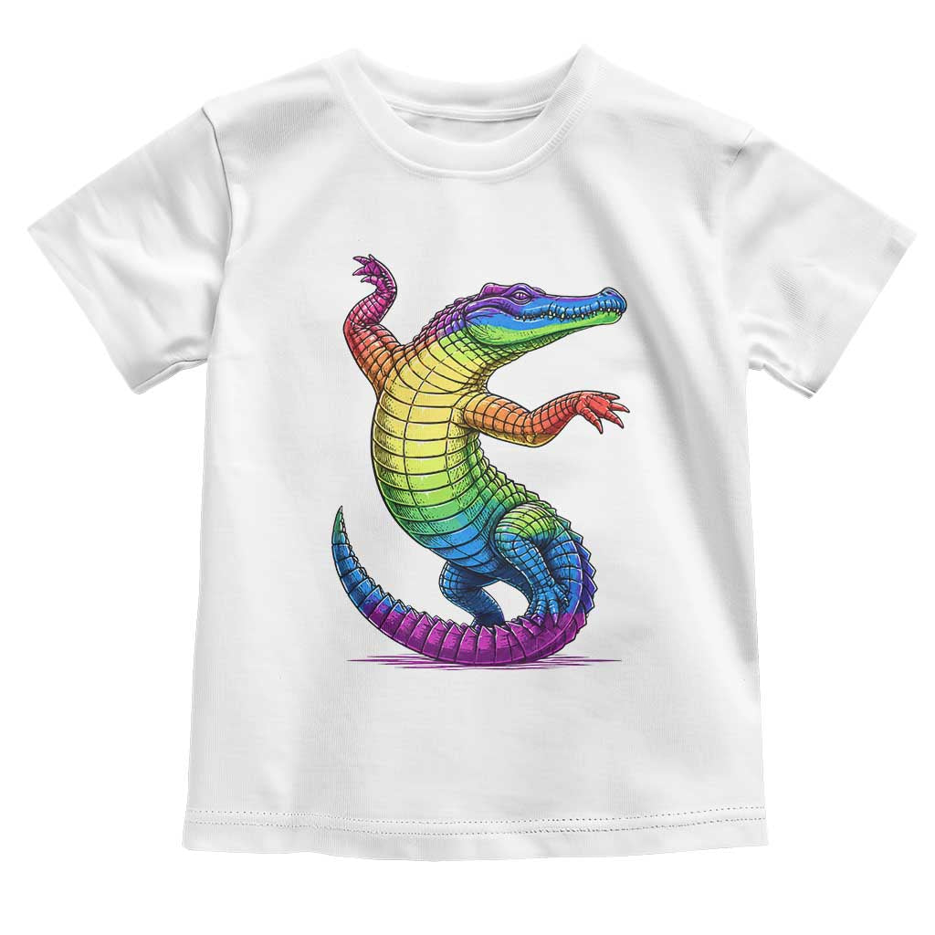 Funny Rainbow Gator LGBTQ Pride Support Toddler T Shirt