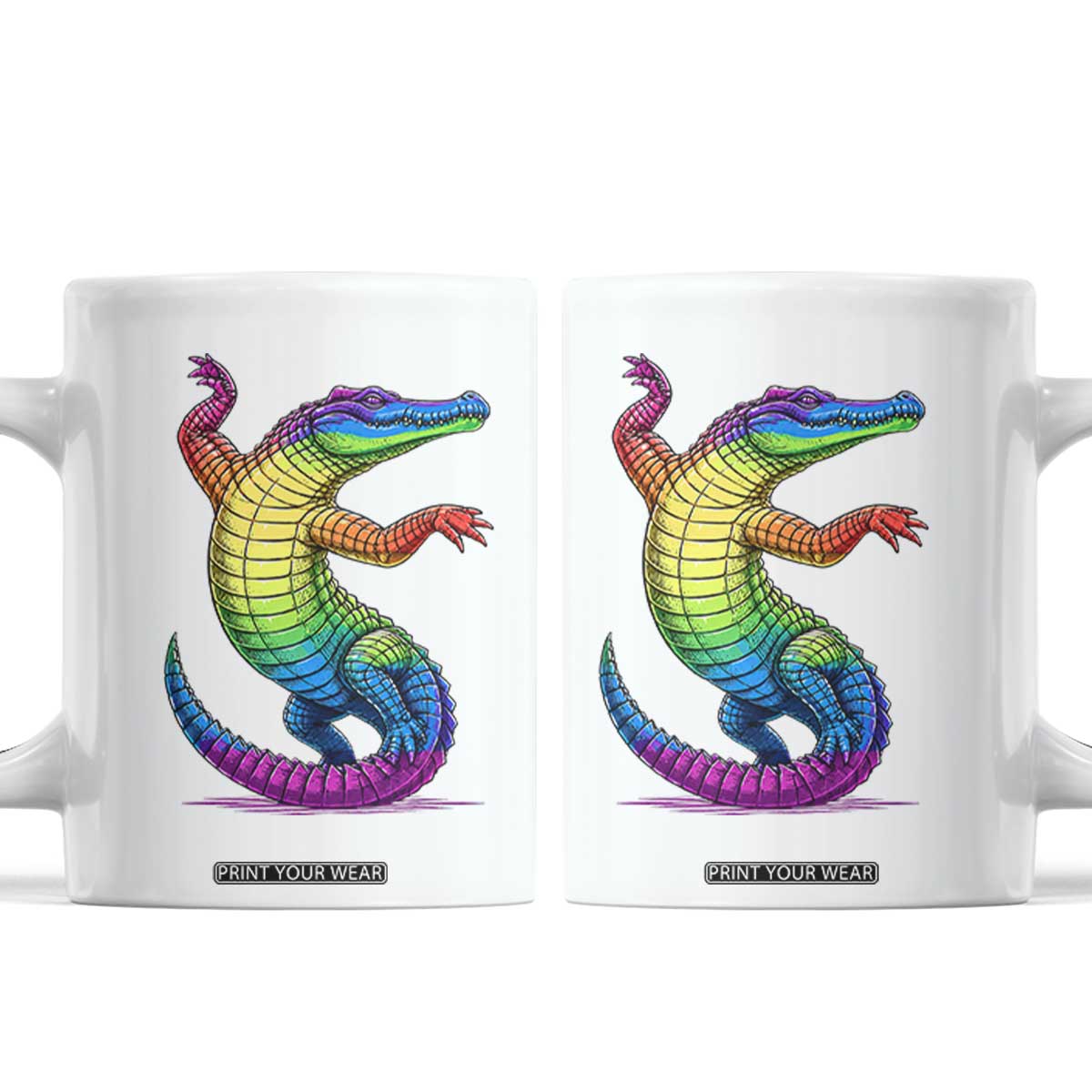 Funny Rainbow Gator LGBTQ Pride Support Coffee Mug
