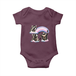 Howling Raccoon LGBTQ Pride Baby Onesie Rainbow Trash Panda Support