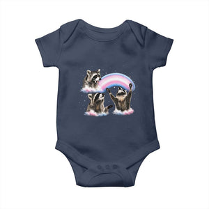 Howling Raccoon LGBTQ Pride Baby Onesie Rainbow Trash Panda Support