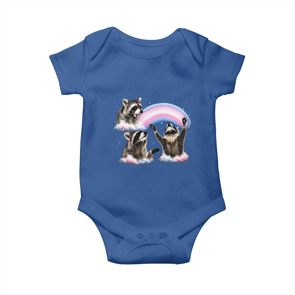 Howling Raccoon LGBTQ Pride Baby Onesie Rainbow Trash Panda Support