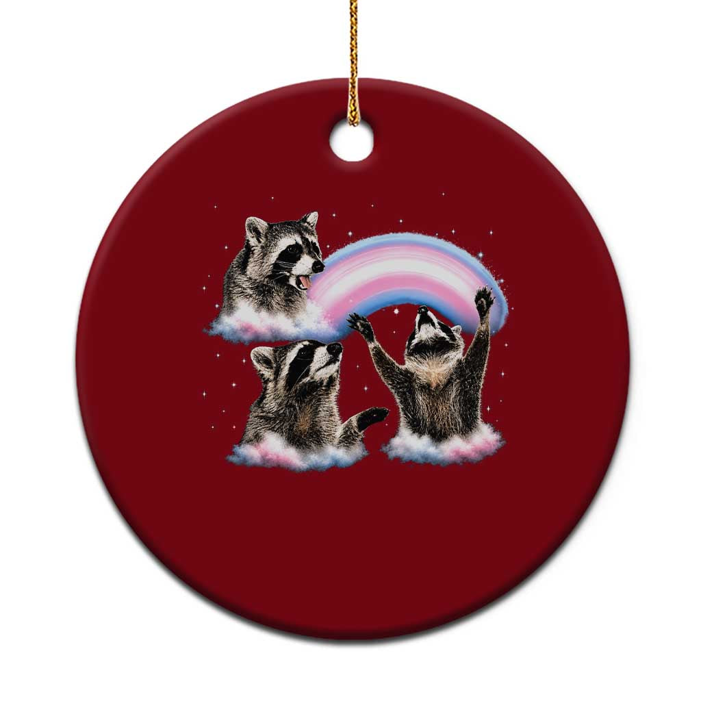 Howling Raccoon LGBTQ Pride Ceramic Ornament Rainbow Trash Panda Support TS12 1pc Red Print Your Wear