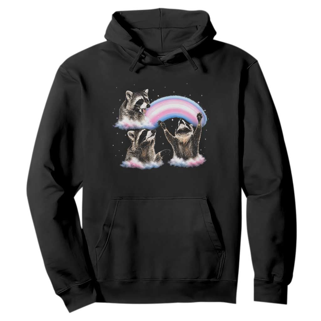 Howling Raccoon LGBTQ Pride Hoodie Rainbow Trash Panda Support