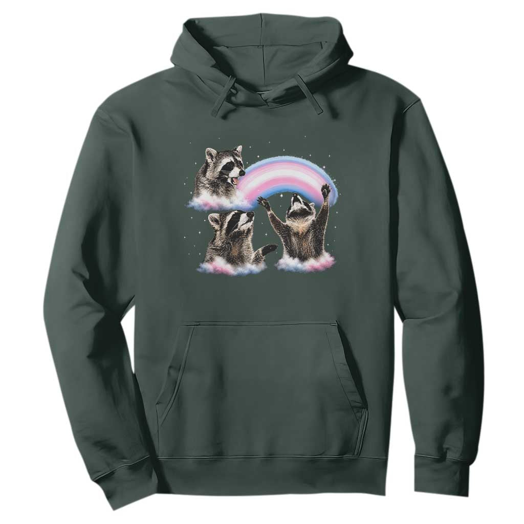 Howling Raccoon LGBTQ Pride Hoodie Rainbow Trash Panda Support