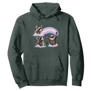 Howling Raccoon LGBTQ Pride Hoodie Rainbow Trash Panda Support